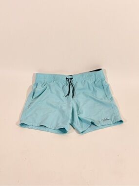 Hollister Black Waistband Swim Shorts with Light Blue Lining